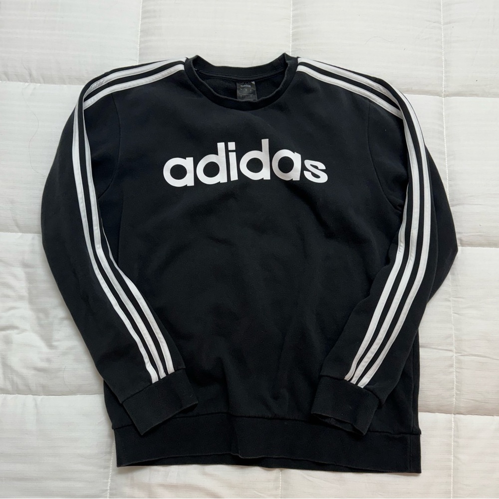 Black, Adidas, Large, Sweatshirt